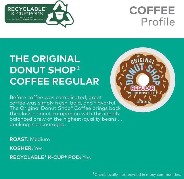 Alt view image 5 of 7 - Donut Shop Extra Bold Coffee K-Cup Pods Medium Roast 48/Box (81907/15154)