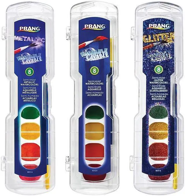 Alt view image 2 of 13 - Prang Semi-Moist Washable Watercolor Paint Set Assorted Colors 8 Colors/Set 36 Sets/Box (DIX80519)