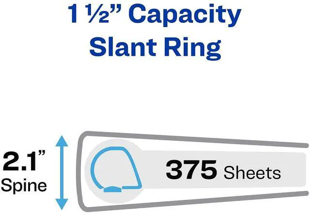 Alt view image 8 of 11 - Avery 11" x 17" Heavy-Duty View Binders Slant Rings 1 1/2" Cap White 72125