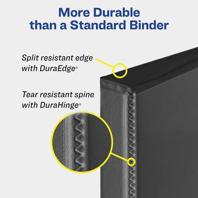Alt view image 9 of 11 - Avery 11" x 17" Heavy-Duty View Binders Slant Rings 1 1/2" Cap White 72125