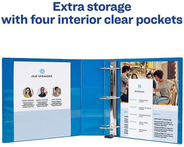 Alt view image 16 of 17 - Avery Heavy-Duty View Binder w/Locking EZD Rings 3" Cap Pacific Blue 79811