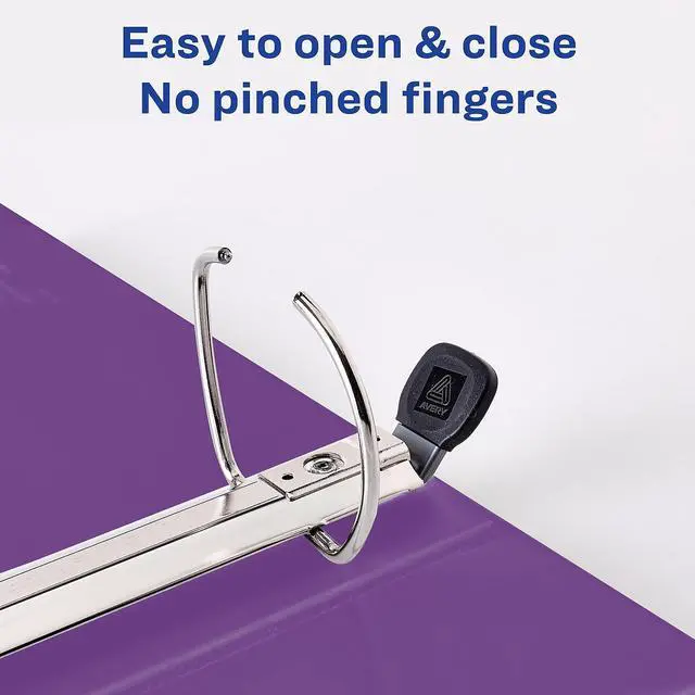 Alt view image 19 of 20 - Avery Heavy-Duty View Binder w/Locking EZD Rings 3" Cap Purple 79810