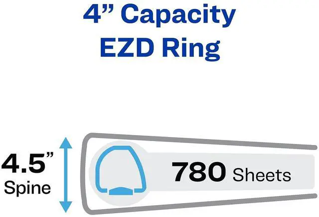 Alt view image 2 of 17 - Avery Heavy-Duty View Binder w/Locking 1-Touch EZD Rings 4" Cap Red 79326