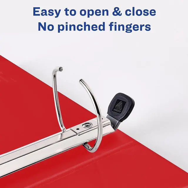 Alt view image 15 of 17 - Avery Heavy-Duty View Binder w/Locking 1-Touch EZD Rings 4" Cap Red 79326