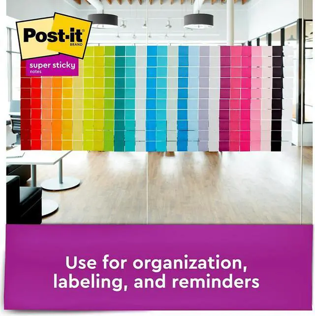 Alt view image 7 of 10 - Post-it Super Sticky Notes 3 x 3 White 90 258343