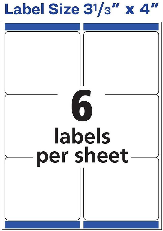 Alt view image 4 of 12 - Avery White Shipping Labels Laser/Inkjet 3 1/3 x 4 White 1500/Box 95940