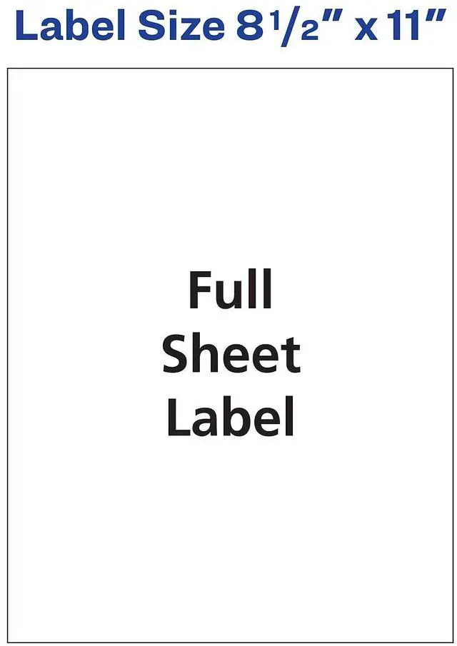 Alt view image 8 of 11 - Avery Shipping Labels, Permanent Adhesive, 8-1/2" x 11", 250 Labels (95920)