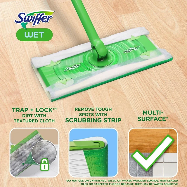 Alt view image 14 of 14 - Swiffer Sweeper Wet Cloth Refill 12shts/PK White 95531