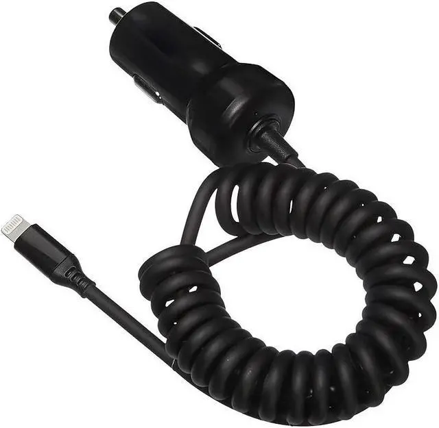 Alt view image 2 of 4 - 4XEM 8 Pin Lightning Car Charger Black for iPod/iPhone/iPad 4X8PINCHRGBK