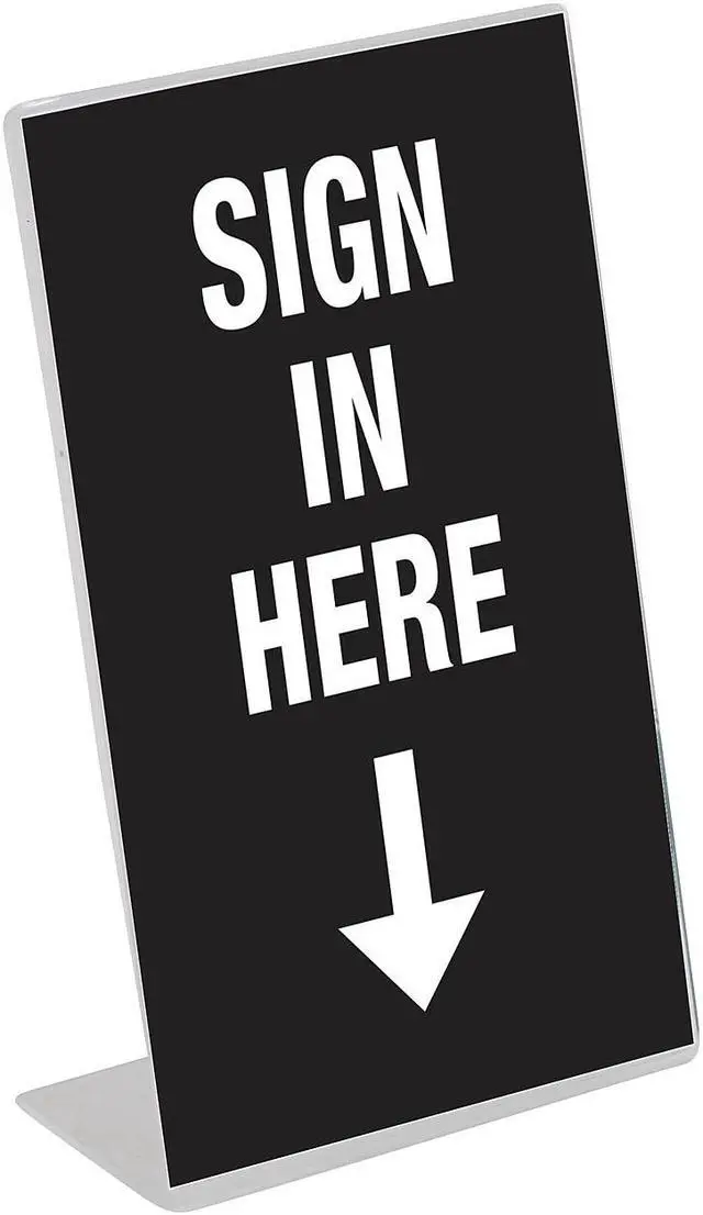 Alt view image 4 of 5 - NuDell Clear Plastic Sign Holder Desktop 4 x 6 35446