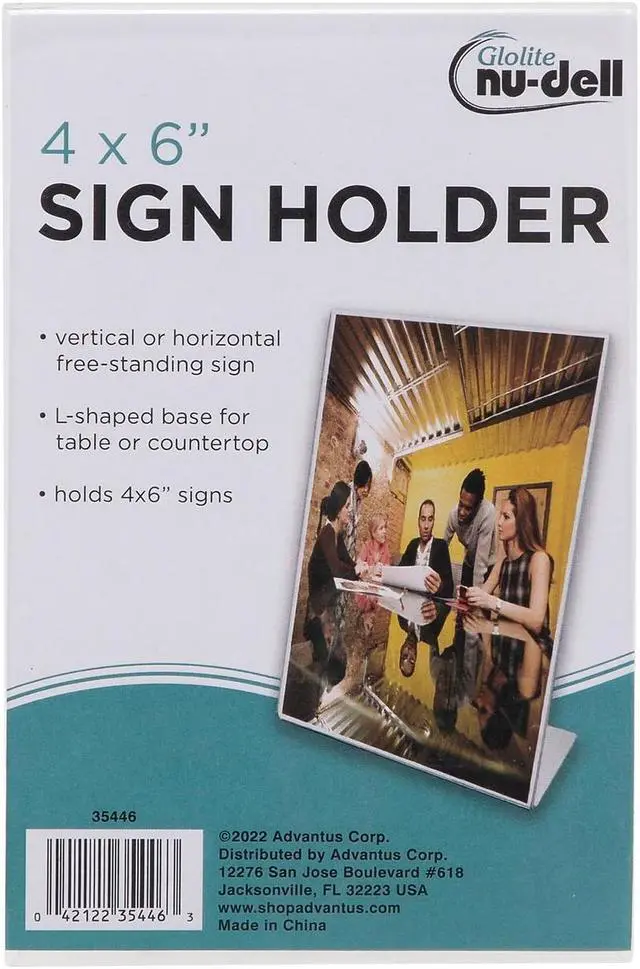 Alt view image 5 of 5 - NuDell Clear Plastic Sign Holder Desktop 4 x 6 35446