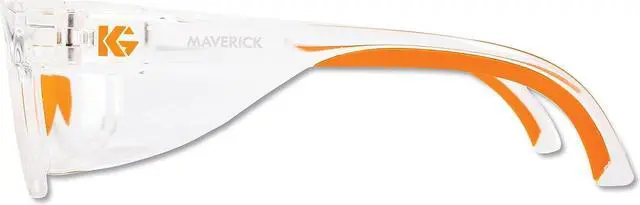 Alt view image 2 of 3 - KleenGuard Maverick Safety Glasses Clear/Orange Polycarbonate Frame 49301