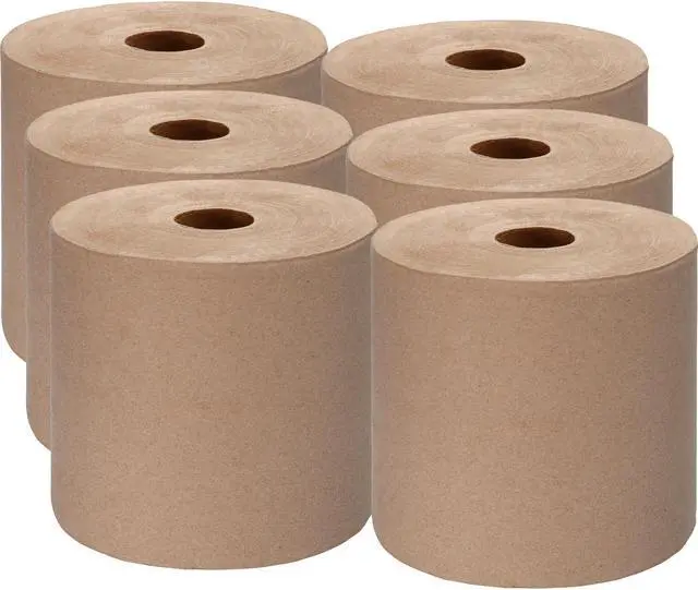 Alt view image 5 of 5 - Genuine Joe Hardwound Roll Towels 2"Core 7/7/8"x1000' 6RL/CT KRAFT 22800