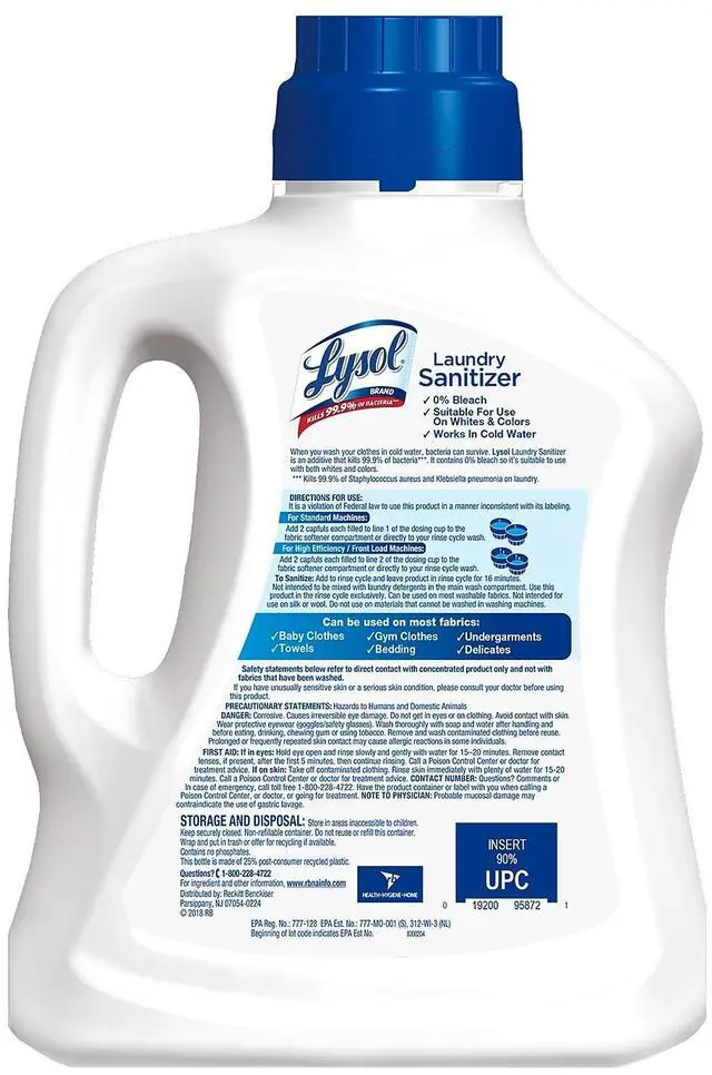 Alt view image 14 of 14 - Lysol 95872 Laundry Sanitizer, Liquid, Crisp Linen, 90 Oz.