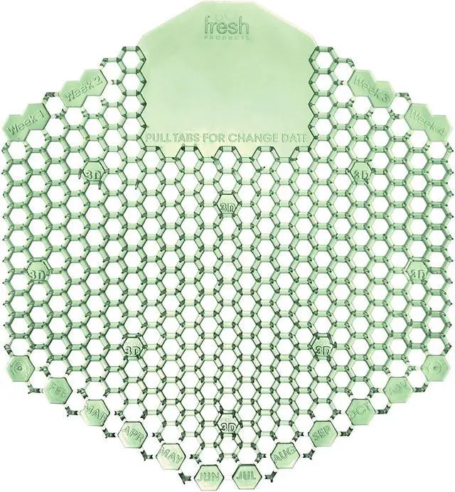 Alt view image 5 of 5 - Fresh Products - FRS 2WDS60 CME - Wave 3D Urinal Deodorizer Screen, Green, Cucumber Melon Fragrance, 10 Screens/Box