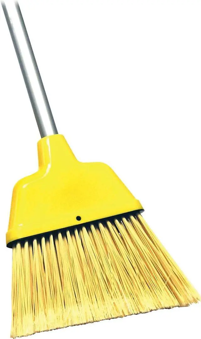 Alt view image 10 of 11 - Genuine Joe Angle Broom High Performance Bristles 9" W Yellow 58562