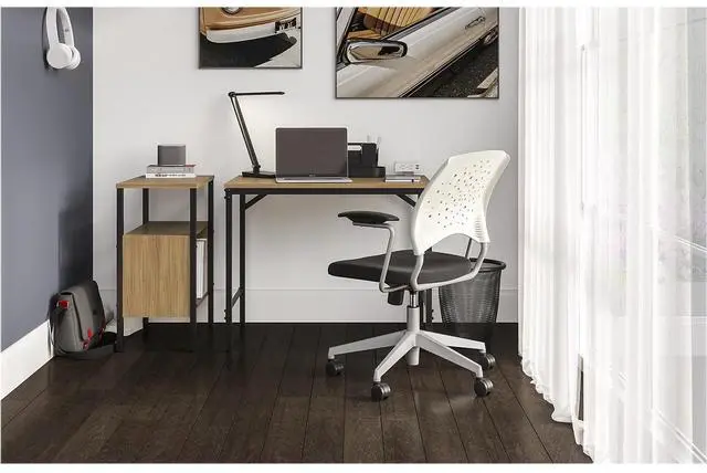 Alt view image 11 of 16 - Safco Simple Study Desk, 30.5" x 23.2" x 29.5", Walnut (SAF5273BLWL)
