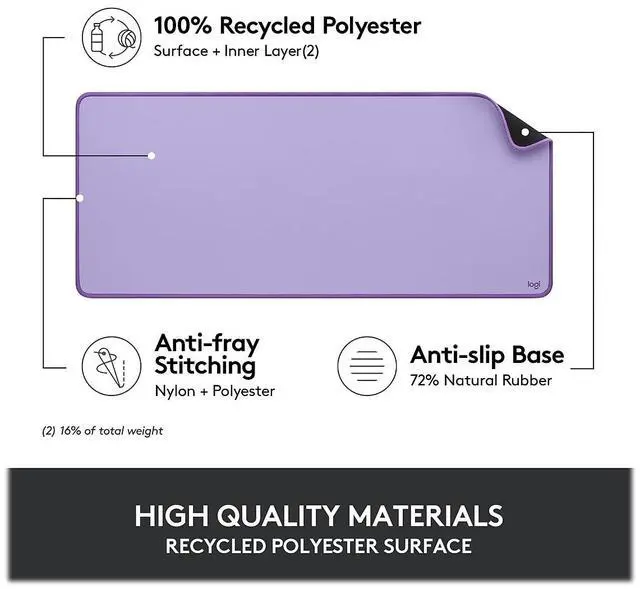 Alt view image 12 of 20 - Logitech Desk Mat - Desktop - Lavender