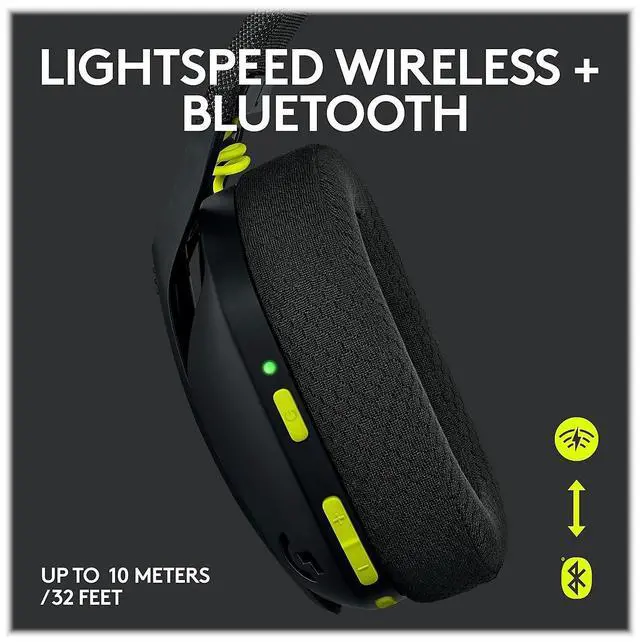 Alt view image 10 of 15 - Logitech G435 LIGHTSPEED Bluetooth Over-the-Ear Gaming Headset Black (981-001049)