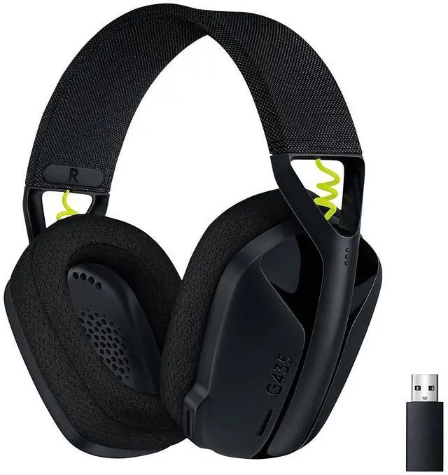 Alt view image 9 of 15 - Logitech G435 LIGHTSPEED Bluetooth Over-the-Ear Gaming Headset Black (981-001049)