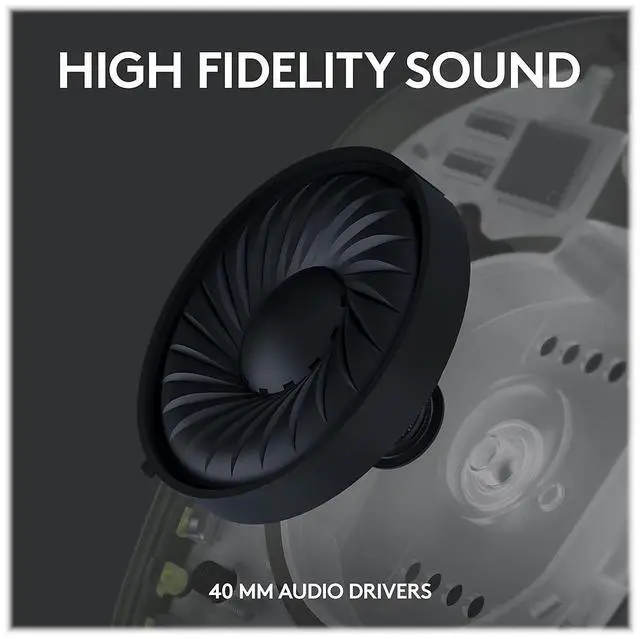 Alt view image 11 of 15 - Logitech G435 LIGHTSPEED Bluetooth Over-the-Ear Gaming Headset Black (981-001049)