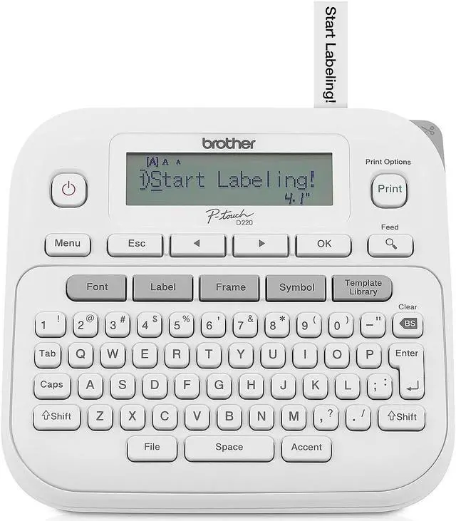 Alt view image 9 of 15 - Brother® P-touch PT-D220 Home/Office Everyday Label Maker - 14 Fonts - 180 dpi - Tape - QWERTY - for Home, Office