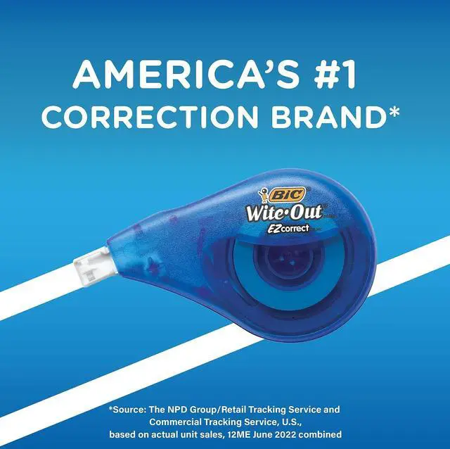 Alt view image 20 of 20 - BIC Wite-Out EZ Correct Correction Tape Non-Refillable 1/6" x 472" 10/Box WOTAP10