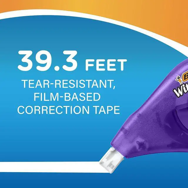 Alt view image 18 of 20 - BIC Wite-Out EZ Correct Correction Tape Non-Refillable 1/6" x 472" 10/Box WOTAP10