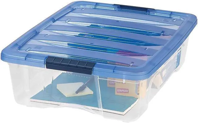 Main image of IRIS Stack & Pull 26.9 Qt. Latch Lid Storage Box Clear (100364) 1560564