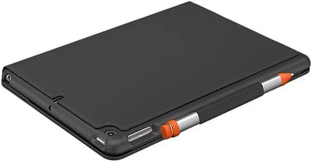 Alt view image 15 of 20 - Logitech iPad (7th Generation) Keyboard Case | Slim Folio with Integrated Wireless Keyboard (Graphite)
