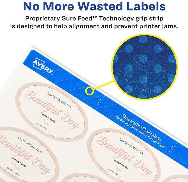 Alt view image 10 of 13 - Avery Dissolvable Labels, Removable Adhesive, Print to the Edge, 1-1/2 x 2-1/2,  90 Labels (4223)