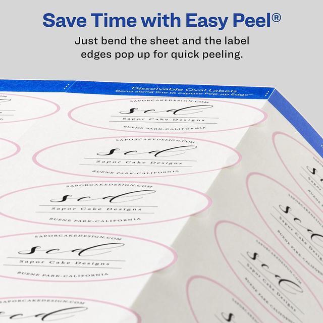 Alt view image 11 of 13 - Avery Dissolvable Labels, Removable Adhesive, Print to the Edge, 1-1/2 x 2-1/2,  90 Labels (4223)