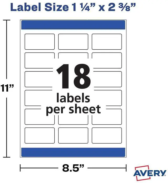 Alt view image 15 of 15 - Avery Printable Dissolvable Rectangle Labels, 1-1/4" x 2-3/8", White, 90 Customizable Labels (4224)