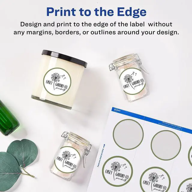 Alt view image 8 of 12 - Avery Printable Round Labels with Sure Feed, 3/4" Diameter, Matte White, 800 Customizable Labels (4221)