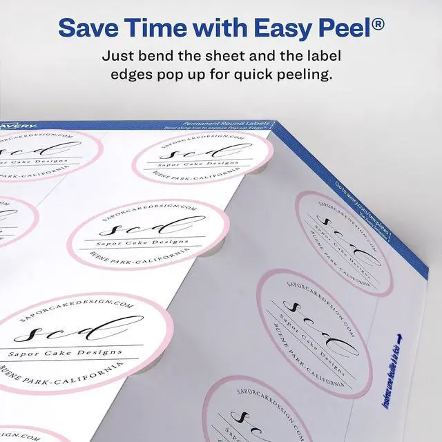 Alt view image 10 of 12 - Avery Printable Round Labels with Sure Feed, 3/4" Diameter, Matte White, 800 Customizable Labels (4221)