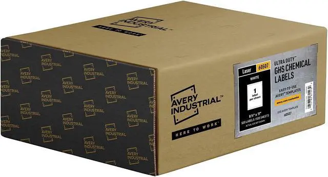 Alt view image 11 of 17 - Avery Dennison - 7278260507 - Full-Sheet UltraDuty GHS Chemical Labels, Laser, 8 1/2 x 11, White, 500/Box
