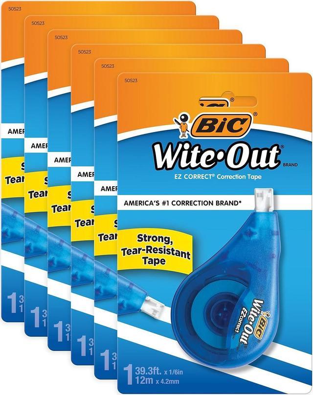 BIC Wite-Out EZ Correct Correction Tape White Pack of 6 (BICWOTAPP11-6) 