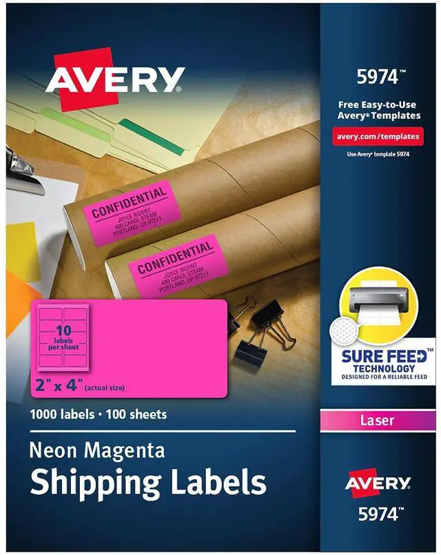 Main image of Avery White Shipping Labels Laser/Inkjet 3 1/2 x 5 White 1000/Box 95935