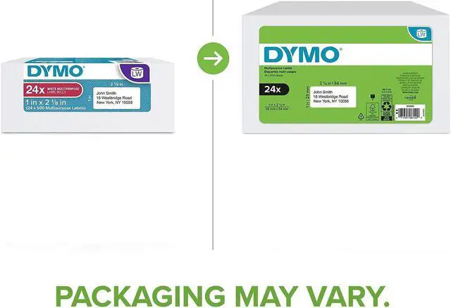 Alt view image 6 of 9 - Dymo LabelWriter 1"x2-1/8" Labels - 1" Height x 2 1/8" Width - Rectangle - Direct Thermal - White - 500 / Pack