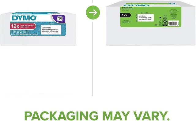 Alt view image 9 of 11 - Dymo LabelWriter 2-1/8"W Labels - 1" Height x 2 1/8" Width - Rectangle - Direct Thermal - White - 500 / Pack