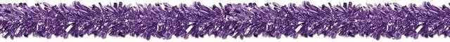 Main image of Beistle 4" x 15' 6-Ply Flame Resistant Metallic Festooning Garland Purple 2/Pack 50281-PL