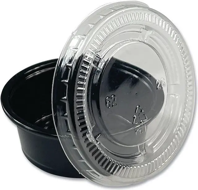 Alt view image 3 of 5 - Boardwalk Souffle/Portion Cups 1.5 oz Polypropylene Black 2 500/Carton PRTN15BL