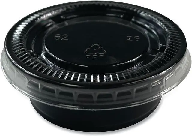 Alt view image 2 of 5 - Boardwalk Souffle/Portion Cups 1.5 oz Polypropylene Black 2 500/Carton PRTN15BL