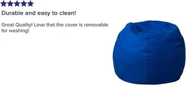 Alt view image 12 of 20 - Small Solid Royal Blue Kids Bean Bag Chair