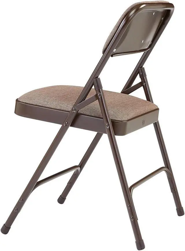 Alt view image 2 of 10 - National Public Seating NPS 2200 Series Fabric Padded Premium Folding Chairs Russet Walnut 4 Pack (2207/4)