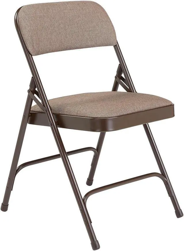Alt view image 6 of 10 - National Public Seating NPS 2200 Series Fabric Padded Premium Folding Chairs Russet Walnut 4 Pack (2207/4)