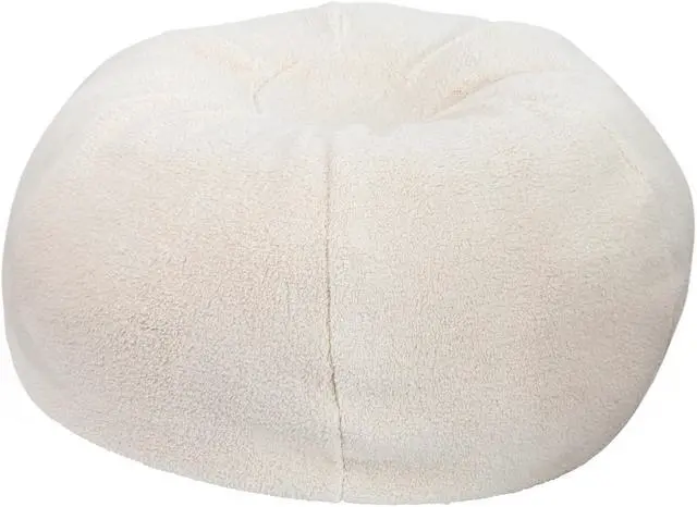 Main image of Flash Furniture Duncan Sherpa Refillable Bean Bag Chair Natural (DGBEANLGSHRPNAT)