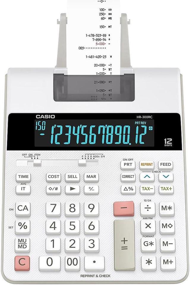 Alt view image 8 of 8 - Casio HR-300RC Printing Calculator