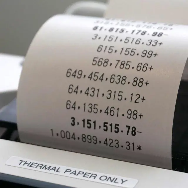 Alt view image 6 of 6 - Sharp ELT3301 12-Digit Thermal Printing Calculator Off-White
