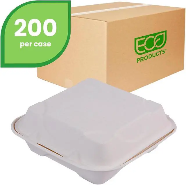 Alt view image 3 of 8 - Eco-Products Vanguard Clamshell Box 200/Carton (EP-HC81NFA) EPHC81NFA